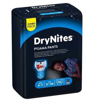 Huggies DryNites Boys Pyjama Pants, 16 Pants, 17-30kg