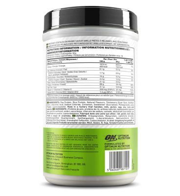 Optimum Nutrition Gold Standard 100% Plant-Based Vanilla 684g Sports, Energy & Wellness Drinks Boots   