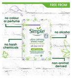 Simple Kind to Skin Biodegradable Sheet Mask Ultra Calming 1 pc Make Up & Beauty Accessories Boots   