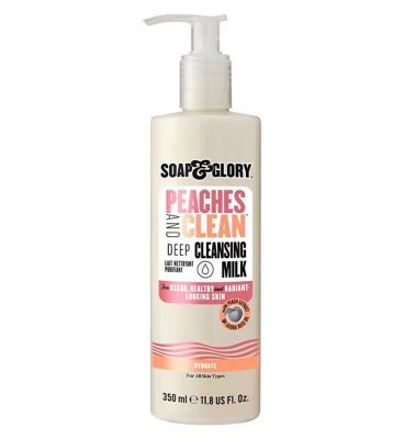 Soap & Glory Peaches & Clean Deep Cleansing Milk 350ml Make Up & Beauty Accessories Boots   