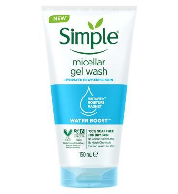 Simple Water Boost Micellar Gel Facial Wash 150ml Make Up & Beauty Accessories Boots   