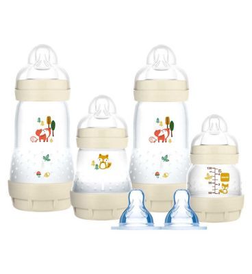 MAM Baby's First Bottle Set Including Anti Colic Self Sterilising Bottles and Bottle Teats - Shell Toys & Kid's Zone Boots   