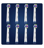 Oral-B 3D White Toothbrush Head with CleanMaximiser Technology, 8 Pack Dental Boots   