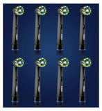 Oral-B CrossAction Toothbrush Head Black Edition with CleanMaximiser Technology, 8 Pack Dental Boots   