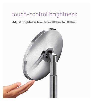 simplehuman Dual Light Sensor Mirror - Stainless Steel Make Up & Beauty Accessories Boots   