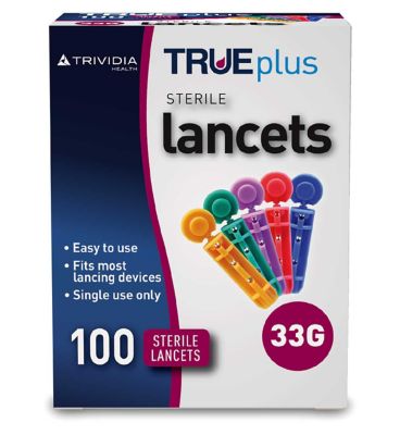 Trividia TRUEplus Lancets 33 Gauge - 100 Sterile Lancets General Health & Remedies Boots   