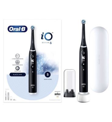 Oral-B iO6 Electric Toothbrush - Black Lava Dental Boots   