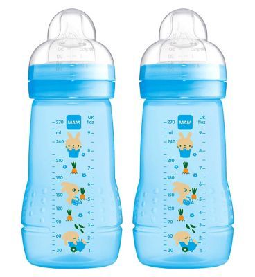 MAM Easy Active Baby Bottle 270ML Blue 2 Pack Toys & Kid's Zone Boots   