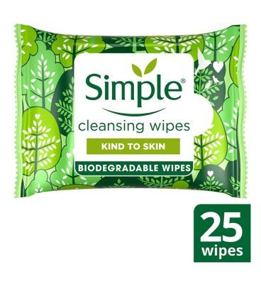 Simple Kind to Skin Biodegradable Cleansing Wipes 25 PC