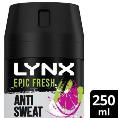 Lynx Epic Fresh Grapefruit & Tropical Pineapple Scent Antiperspirant Deodorant for Men 250ml Men's Toiletries Boots   