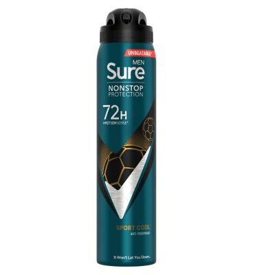 Sure Men Sport Cool Nonstop Protection Anti-perspirant Deodorant Aerosol 250ml GOODS Boots   