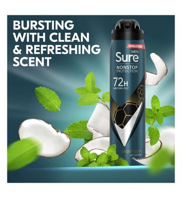 Sure Men Sport Cool Nonstop Protection Anti-perspirant Deodorant Aerosol 250ml GOODS Boots   