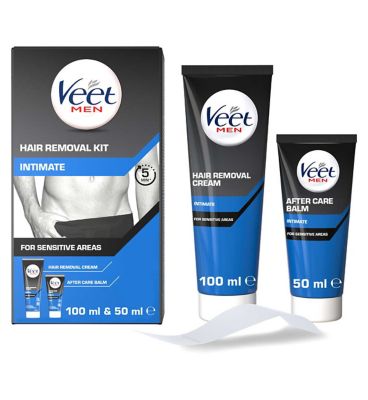 Veet Men Total Pro Intimate Hair Removal Cream Kit Men's Toiletries Boots   