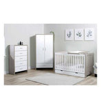 Ickle Bubba Pembrey 3 Piece Furniture Set, Under Drawer and Sprung Mattress - Ash Grey