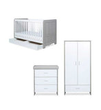 Ickle Bubba Pembrey 3 Piece Furniture Set, Under Drawer and Sprung Mattress - Ash Grey