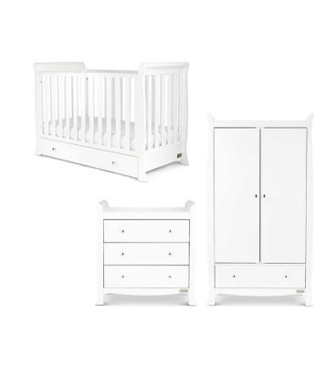 Ickle Bubba Snowdon 4 in 1 Mini 3 Piece Furniture Set and Sprung Mattress - White