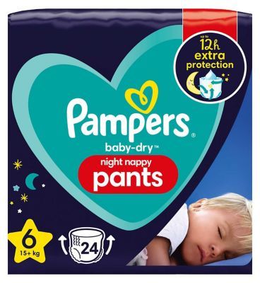 Pampers Baby-Dry Night Pants, Size 6, 24 Nappies GOODS Boots   