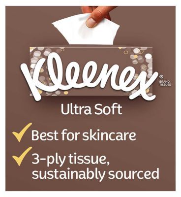 Kleenex Ultra Soft Extra Long Tissues Single Compact Box 40s Bathroom Boots   