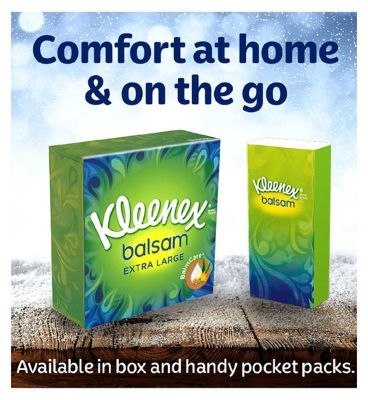 Kleenex Balsam Extra Long Tissues Singles Compact Box 40s Bathroom Boots   