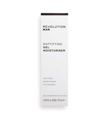 Revolution Man Mattifying Gel Moisturiser 75ml Men's Toiletries Boots   