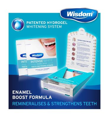 Wisdom Intense White Enamel Boost Teeth Whitening Strips 5s Dental Boots   