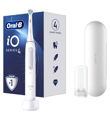 Oral-B iO4 Electric Toothbrush - White (+Travel Case) Dental Boots   