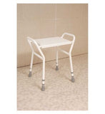 NRS Healthcare Height Adjustable Shower Stool with Handles, White General Household Boots   