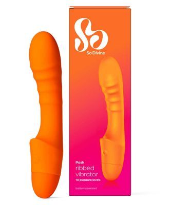 So Divine Pash Ribbed Vibrator Orange Intimate Care Boots   