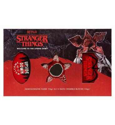 Stranger Things 'Welcome To The Upside Down World' Bath Set with Demogorgan Fizzer & 2 Bath Crumble Blocks GOODS Boots   