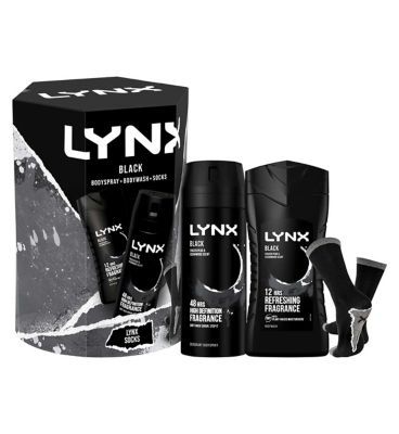 LYNX Black Duo & Socks, Body Wash & Body Spray Gift Set