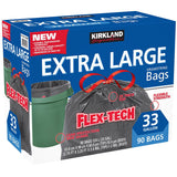 Kirkland Signature 33 Gallon Flex-Tech Bin Bags, Pack of 90 GOODS Costco UK   