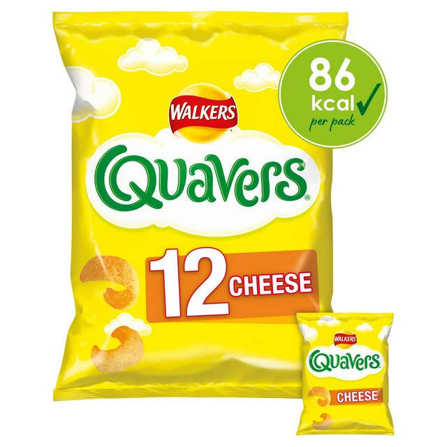 Walkers Quavers Cheese Multipack Crisps Snacks 12x16g