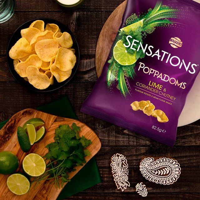 Sensations Lime & Coriander Chutney Sharing Poppadoms Free from M&S   