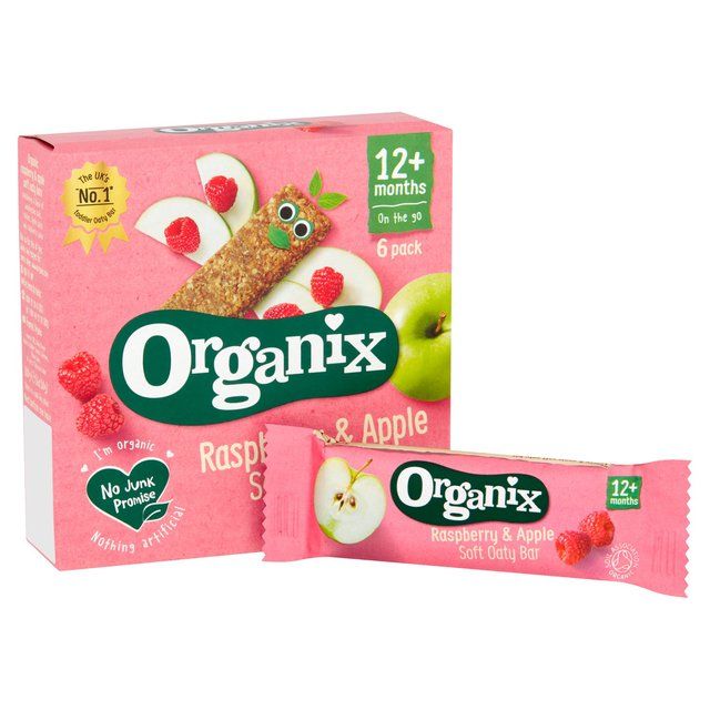 Organix Raspberry & Apple Organic Soft Oaty Bars, 12 mths+ Multipack