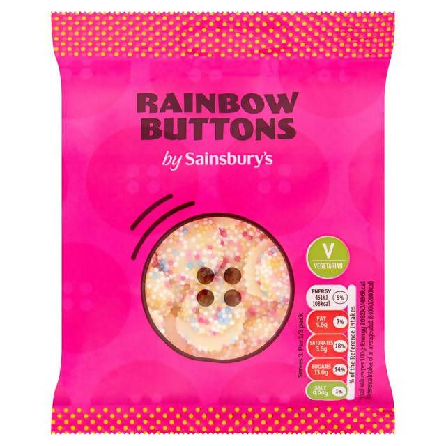 Sainsbury's Rainbow Buttons 65g sweets Sainsburys   