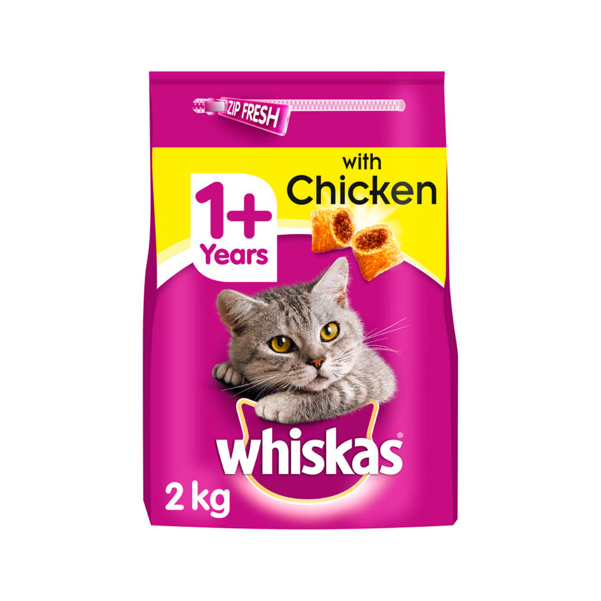 Whiskas Adult Complete Dry Cat Food Biscuits Chicken