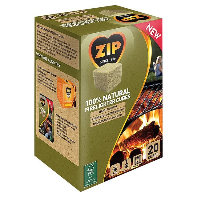 Zip 100% Natural Firelighter Cubes   20 per pack