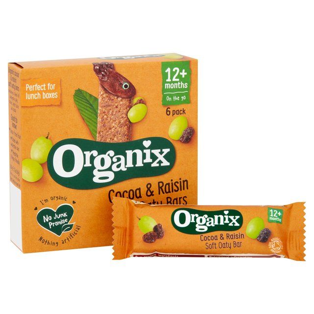 Organix Cocoa & Raisin Organic Soft Oaty Bars, 12 mths+ Multipack