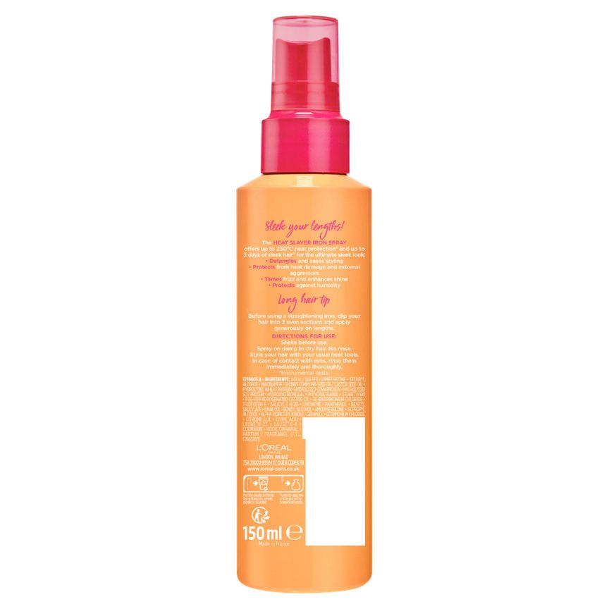 L'Oreal Elvive Dream Lengths Heat Slayer Iron Spray for Long, Sleek Hair Hair Treatments ASDA   