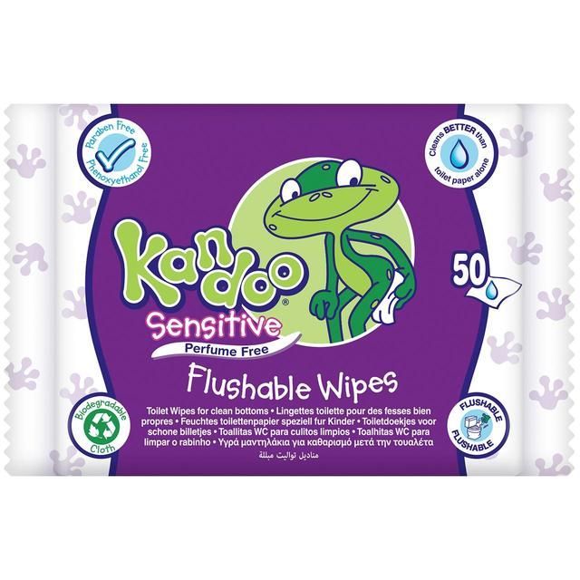 Kandoo Sensitive Flushable Wipes   60 per pack