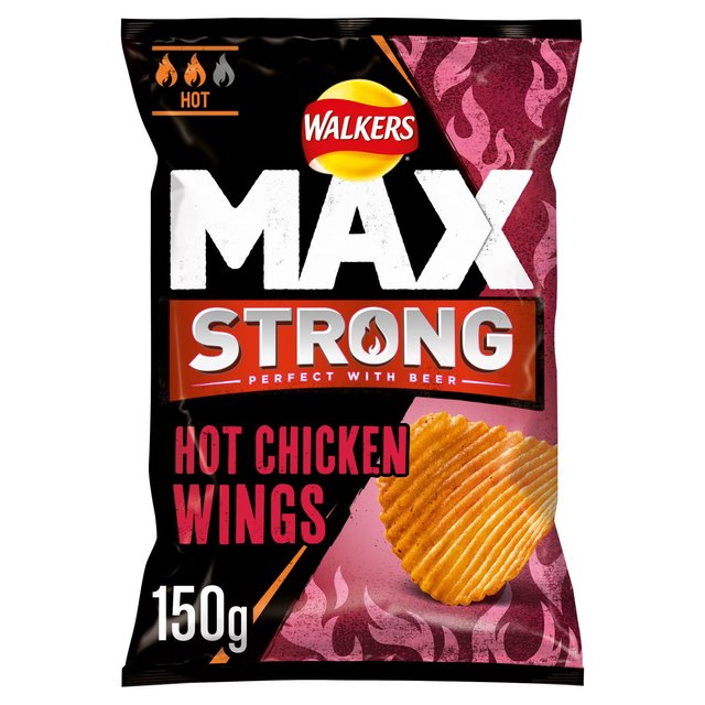 Walkers Max Strong Hot Chicken Wings Sharing Crisps