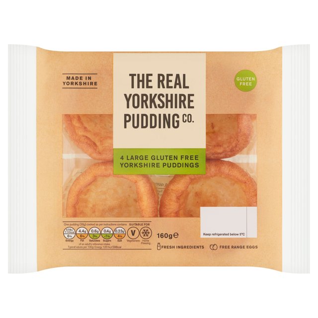 The Real Yorkshire Pudding Co. 4 Large Gluten Free Yorkshire Puddings   160g