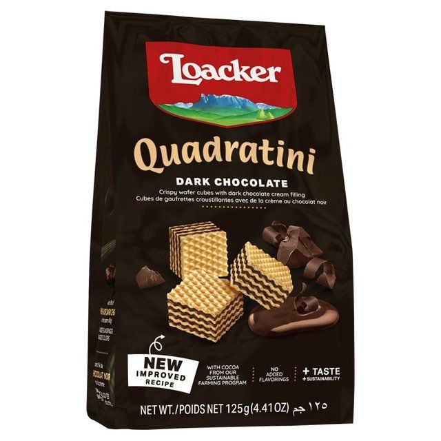 Loacker Dark Chocolate Quadratini Wafers   125g Default Title