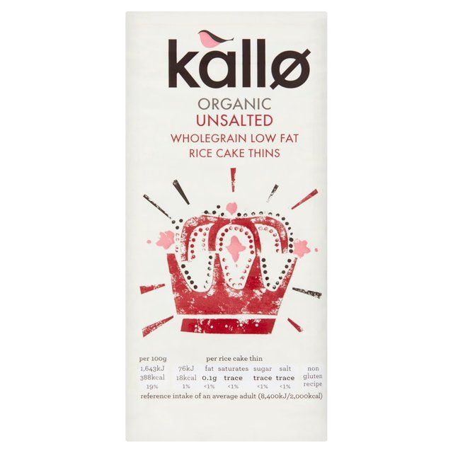 Kallo Organic Unsalted Rice Cake Thins