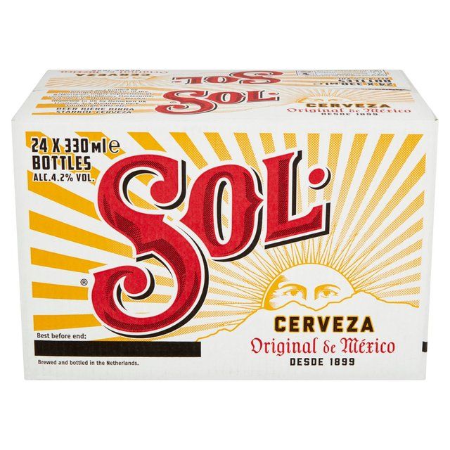 Sol Lager Beer Bottles   24 x 330ml