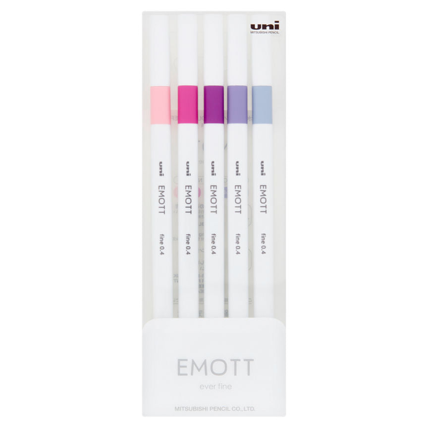 uni-ball EMOTT 0.4 Fine Line Pens 5 Pack GOODS ASDA   