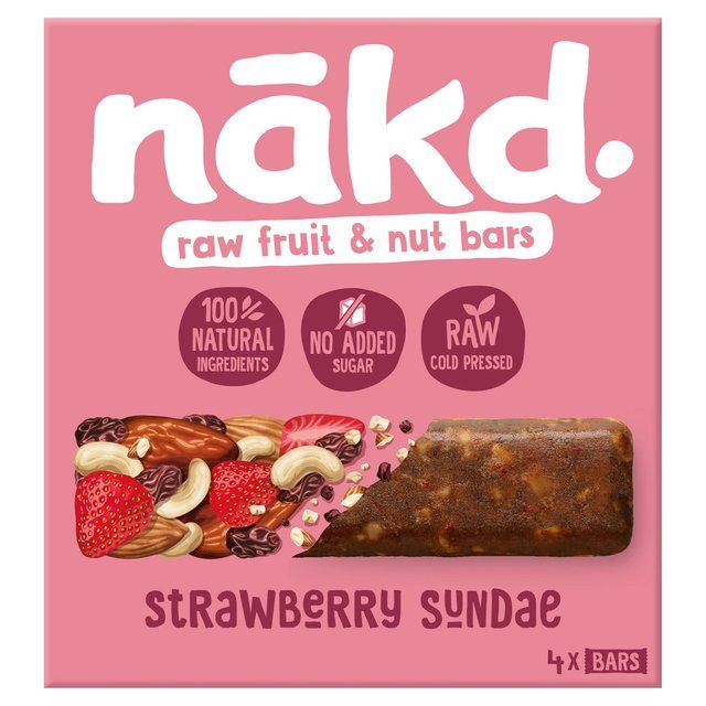 Nakd Strawberry Sundae Fruit & Nut Bars Food Cupboard M&S   