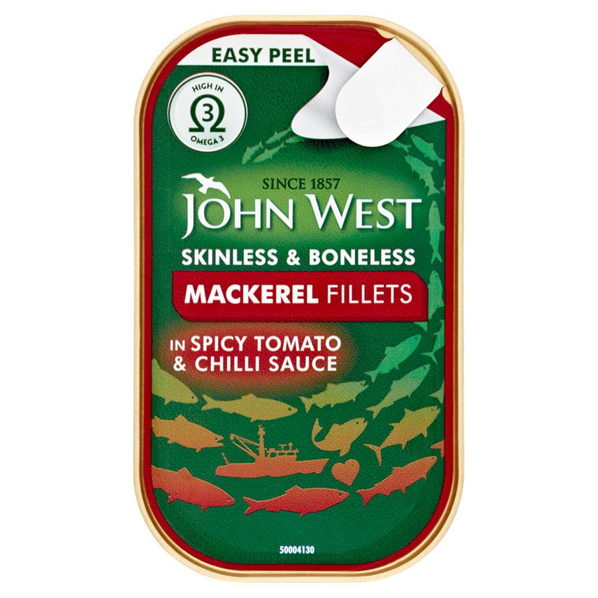 John West Mackerel Fillets in Spicy Tomato &amp; Chilli Sauce