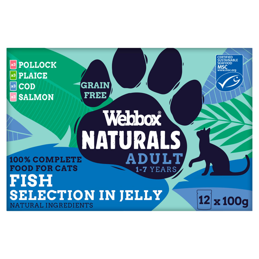 Webbox Premium Natural Fish Selection in Jelly Adult Cat Food Pouches Cat Food & Accessories ASDA   