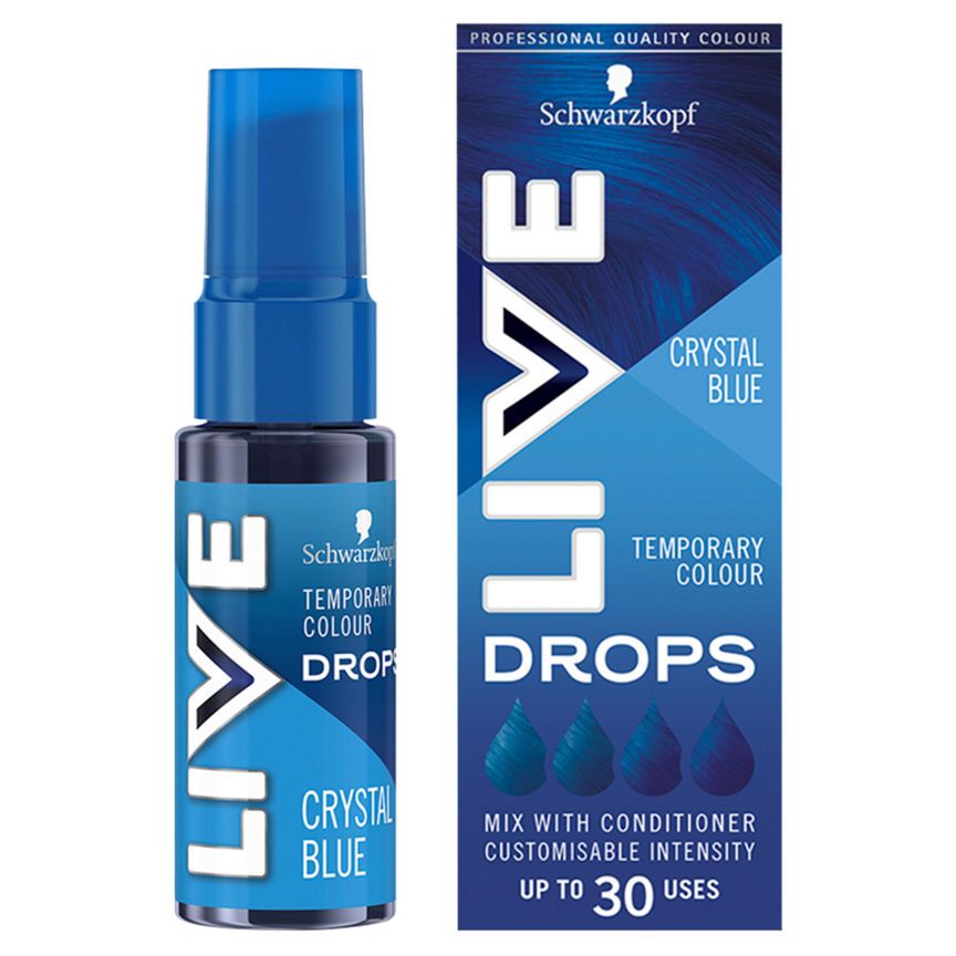 Schwarzkopf Live Colour Drops Hair Dye Temporary Colour Crystal Blue